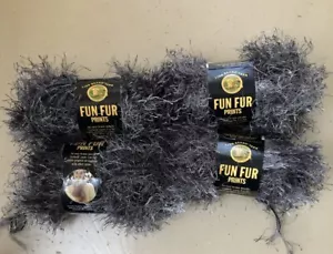 4 pk Lion Brand Fun Fur PRINTS Eyelash Yarn #204 LAVA Gray 1.5 oz 57yd - Picture 1 of 2