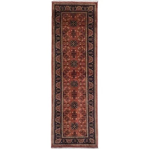 Handmade (3'1" x 9'8") NEW Fine Bokhara Afghan Khal Mohammadi Wool Runner Rug - Picture 1 of 8