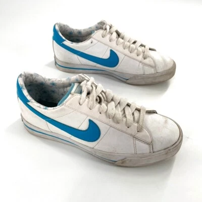 Nike Mujeres Dulces Clásicas Zapatillas bajas Tenis Zapatos Blanco Azul Cuero Talla 8 Foto 1 de 4