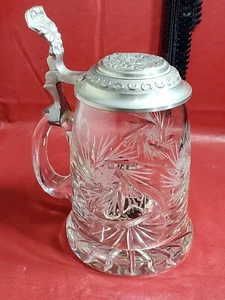 Piedra de cerveza alemana con tapas de cristal de plomo - diseño de octagramas - Imagen 1 de 9