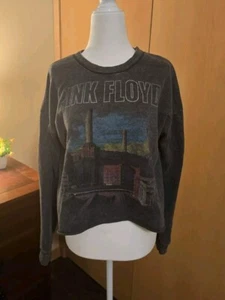 Junkfood Pink Floyd Cropped Crewneck Dk Grey Graphic Pullover Size S - Picture 1 of 4