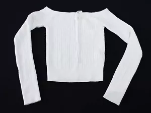 Hollister Women's Cable Knit Off Shoulder Tie Front Top AC2 Cream Small NWT - Picture 1 of 3
