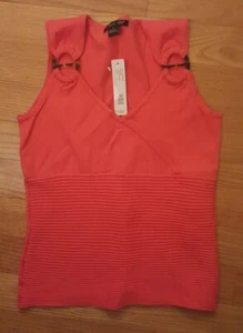 Casa rodante talla pequeña para mujer camisa sin mangas de seda de coral agosto $48 - Imagen 1 de 2