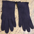 Vintage Size Small 6.5 Thin Suede Black Formal 8" Gloves Fringe Accent Edelweiss