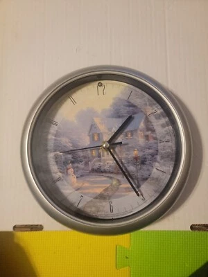 Reloj de pared musical Thomas Kincade 2004 “La noche antes de Navidad” 8”. Probado Foto 1 de 2