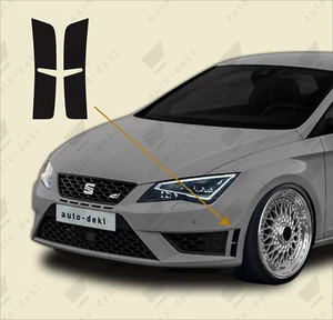 Calcomanías de ventilación delantera Mk3 Leon Cupra x2 NEGRO BRILLANTE - vinilo asiento - Imagen 1 de 3