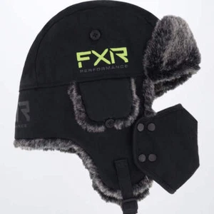 FXR YOUTH Trapper Hat Black/Hi-Vis - Picture 1 of 1