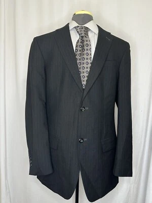 Merona мужской Sport пальто Blazer костюм куртка 41L 45» серый в полоску 2 пуговицы шерсти - Изображение 1 из 4