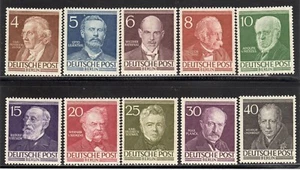 GERMANY, BERLIN STAMPS Sc#9N84-9N93 --  PORTRAITS  —  1952 -- MINT - Picture 1 of 2