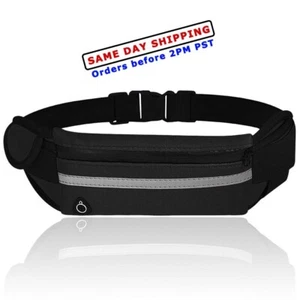 Waterproof Sport Waist Belt Bum Pouch Fanny Pack Camping Running Hiking Zip Bag - Picture 1 of 1