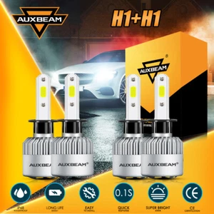 AUXBEAM H1 H1 Combo 144W 16000LM LED Headlight High Low Beam Bulbs White 6000K - Picture 1 of 12