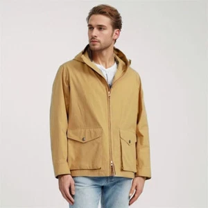 Giacca moda uomo con cappuccio zip trench cappotto giacca casual giacca a vento outwear - Foto 1 di 12