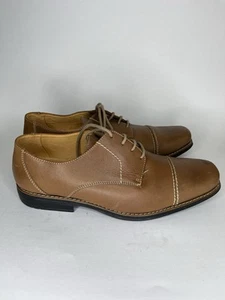 Sandro Mascoloni Tan Brown Leather Cap Toe Oxfords Shoes Men Sz 13M US/46EU - Picture 1 of 16
