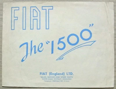 Folleto de venta de autos FIAT 1500 c1937 Foto 1 de 3