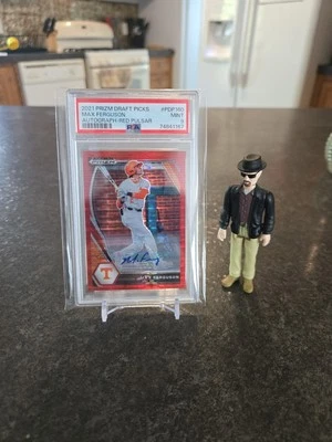 2021 Prizm Draft Picks Max Feruson /11 Auto-Red Pulsar #PDP160 PSA 9 - Image 1 of 2