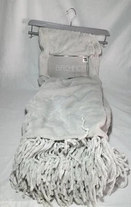 New Birchmont Velvet Throw Fringe Gray Blanket College Travel Cozycore Silver - Picture 1 of 4