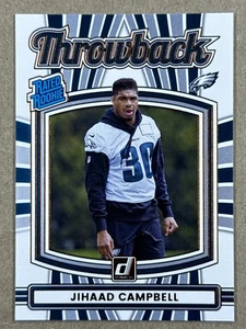 JIHAAD CAMPBELL RC 2025 Donruss Rated Rookie Throwback #1 Philadelphia Eagles - Picture 1 of 2