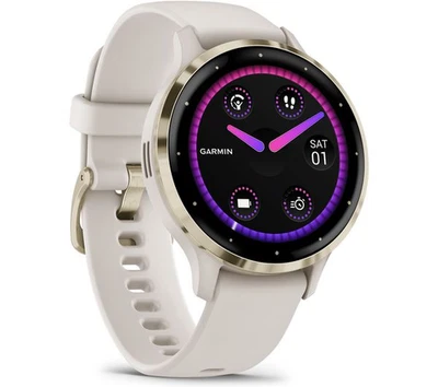 Garmin Venu 3S GPS Smartwatch 41mm Health & Fitness Tracker Ivory/Gold - Image 1 of 4