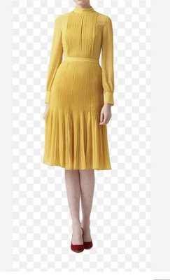 Aijek Isis Pleated High Neck Chiffon Knee Length Dress Size 1. - Image 1 of 4