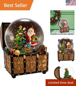 Weihnachten Wasserkugel Weihnachtsmann Spieluhr Wasserkugel in Schatztruhe - Bild 1 von 11