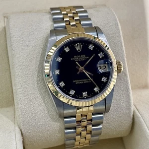 ROLEX DATEJUST 31mm FACTORY BLACK DIAMOND DIAL JUBILEE FLUTED Ref: 68273 - Bild 1 von 8