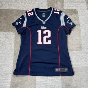 Nike New England Patriots Tom Brady Jersey Women's L NFL Blue Football - Picture 1 of 14