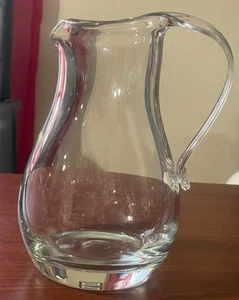 KROSNO POLAND CLEAR CRYSTAL PITCHER HEAVY & THICK 10.5" X 5" - Picture 1 of 6