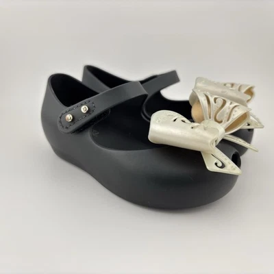 Mini Melissa Negro Mary Jane Pisos Fresa Perfumado Niñas Pequeñas 7 Foto 1 de 4