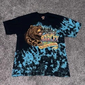 Vintage 1994 Harley Davidson Bear AOP Shirt The Strong Survive Large Rare - Bild 1 von 13