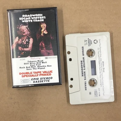 EDGAR WINTER Cassette Tape 70s Rock Blues ROADWORK LIVE ALBUM WHITE TRASH - Image 1 of 4