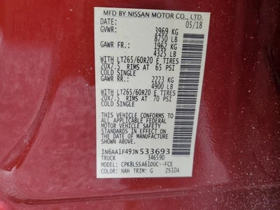 Chassis ECM Body Control BCM Under Left Hand Dash Fits 18 TITAN XD 2552020 Foto 1 de 4