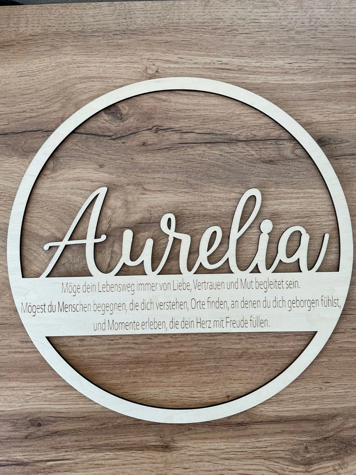 Taufgeschenk Geburtsgeschenk Kindername Holz Spruch Personalisierbar - Bild 1 von 1