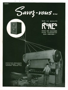 Publicité ancienne meubles Ronéo 1949 issue de magazine - Picture 1 of 1