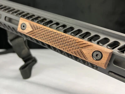 Deep Checkered Rail Cover for M-Lok and KeyMod Rail, Walnut