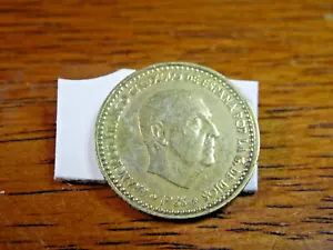 1966 Spain Una Peseta Coin - Picture 1 of 4