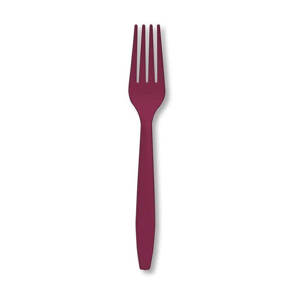 Creative Converting Touch of Color Premium 24 Count Plastic forks  Burgundy - Image 1 of 1