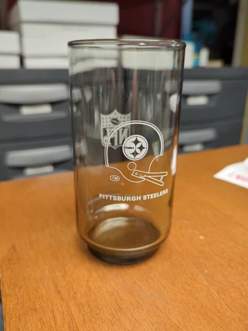 Vintage NFL 1979 PITTSBURGH STEELERS Burger Chef Bar Frosted Glass Man Cave RARE Cover