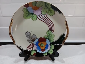 ART NOUVEAU MULITI-COLORED FLOWER PLATE - NIPPON? - Picture 1 of 8