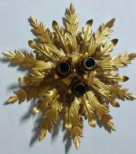 Plafoniera da soffitta con 3 luci E27 lampada nel colore oro antica ART.L20 - Imagen 1 de 1