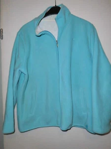 Fleecejacke Damen Gr. 42/44 helltürkis mit Teddyfutter - Bild 1 von 3