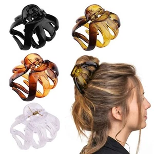 4PCS Extra Large Hair Clips for Thick 08-Black, red, yellow, transparent - Picture 1 of 9