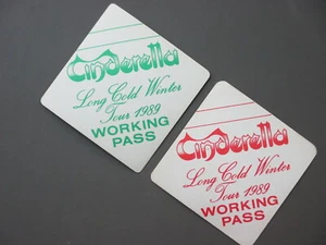 Cinderella satin  backstage pass stickers 2 Long Cold Winter WORKING PASS ! - Picture 1 of 1