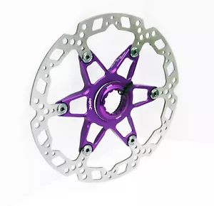 Juin Tech RT01 Bicycle Disc Brake Floating Rotor 160mm 6" for Center-Lock Purple - Foto 1 di 14