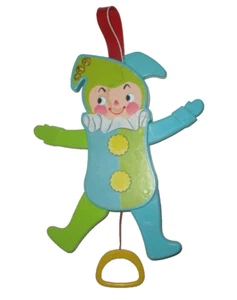 Fisher Price 1969 Jolly Jumping Jack Pull Crib Toy #145  - Picture 1 of 11
