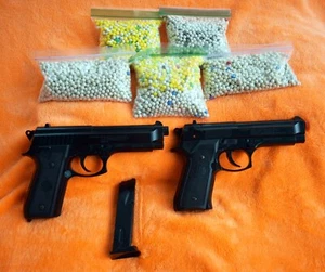 AIRSOFT BUNDLE - KWS M92FS BERETTA SPRING PISTOL + KWC TAURUS SPRING PISTOL - Picture 1 of 13