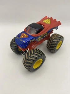 2012 Hot Wheels Monster Jam Superman 1/64 Diecast Mud Tires Yellow Rims - Picture 1 of 5