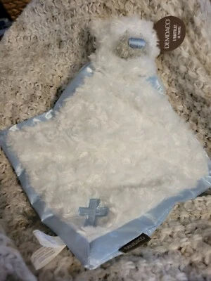 Blankie de pelúcia Demdaco Blue Guardian Angel Bear chocalho bicho de pelúcia Lovey - Imagem 1 de 4