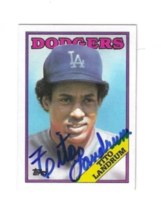 Autographed Signed 1988 Topps TITO LANDRUM Los Angeles Dodgers card #581 w/COA - Picture 1 of 1