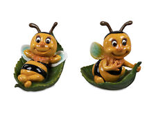 Formano Biene auf Blatt Deko Figur aus Kunststein, ca. 14cm