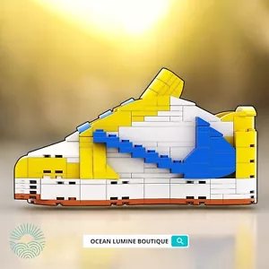 Air Jordan 1 "Travis Scott Canary" Zapatilla Ladrillos Zapatilla 3D Juguetes de Construcción - Imagen 1 de 8